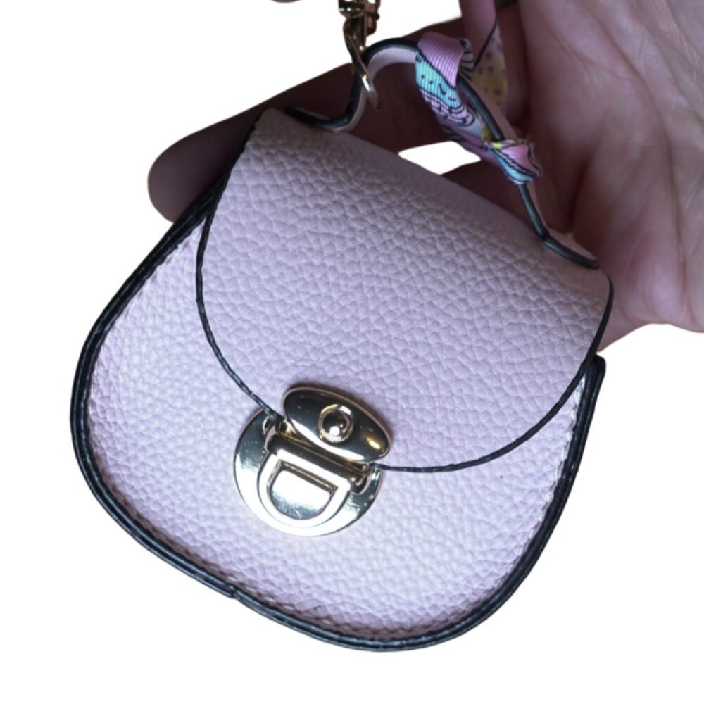 Bag Keychain Bag Charm Change Pouch Coin Purse Push Lock Clasp Poswe Pink Girly - Picture 6 of 12